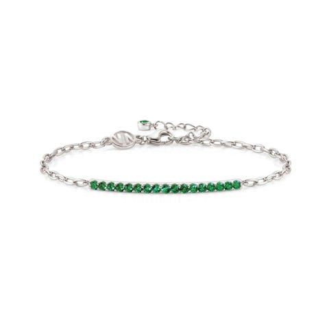 Lovelight bracelet with Green stones Sterling silver bracelet