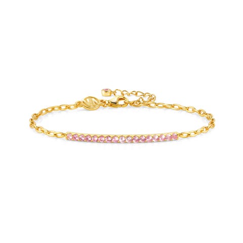 Bracciale Lovelight con pietre rosa Bracciale in argento semirigido