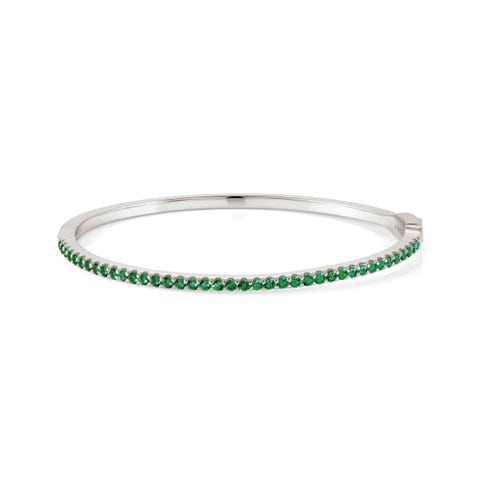 Bracelet Lovelight jonc avec pierres Bracelet en argent avec pierres vertes