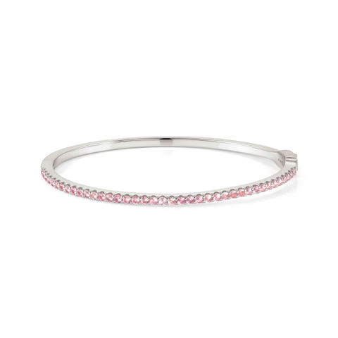 Bracelet Lovelight pierres roses Bracelet rigide en argent