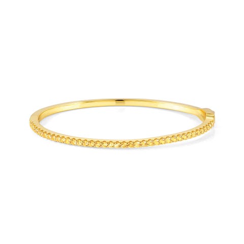 Bracelet Lovelight pierres jaunes Bracelet jonc en argent avec zircones cubiques