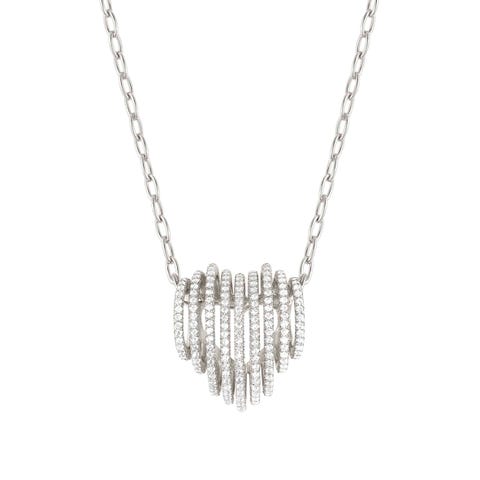 Lovelight necklace with Heart Necklace in sterling silver with gemstones
