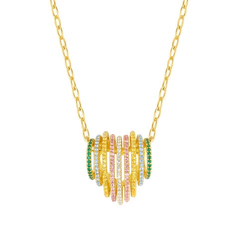 Collier Lovelight Coeur et Pierres Collier en argent avec pierres colorées