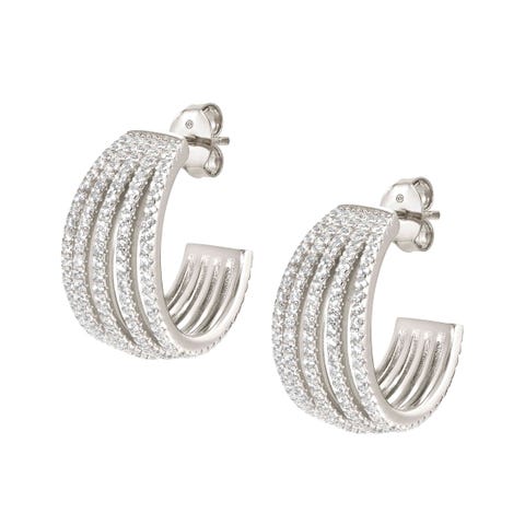Lovelight earrings in sterling silver Earrings with White Cubic Zirconia