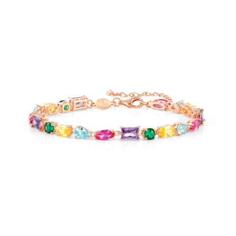 Armband Colour Wave Steine in Farbe Armband in Silber Farbe Roségold