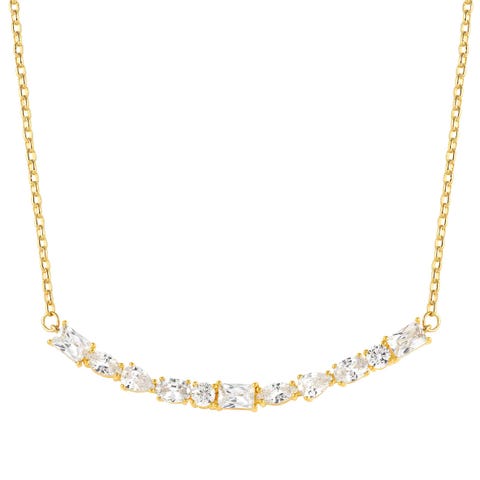 Colour Wave necklace, sterling silver Sterling silver necklace with  yellow gold plated
