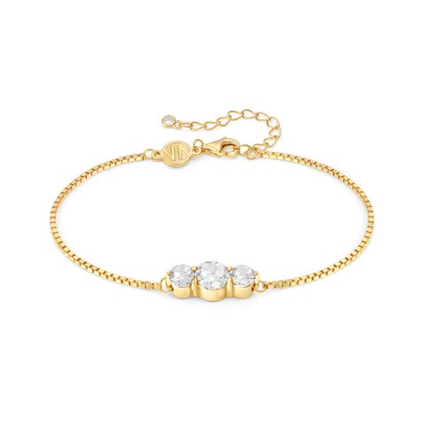 Armband Colour Wave mit 3 weißen Steinen Schmuck in 925er Silber mit Cubic Zirkonia
