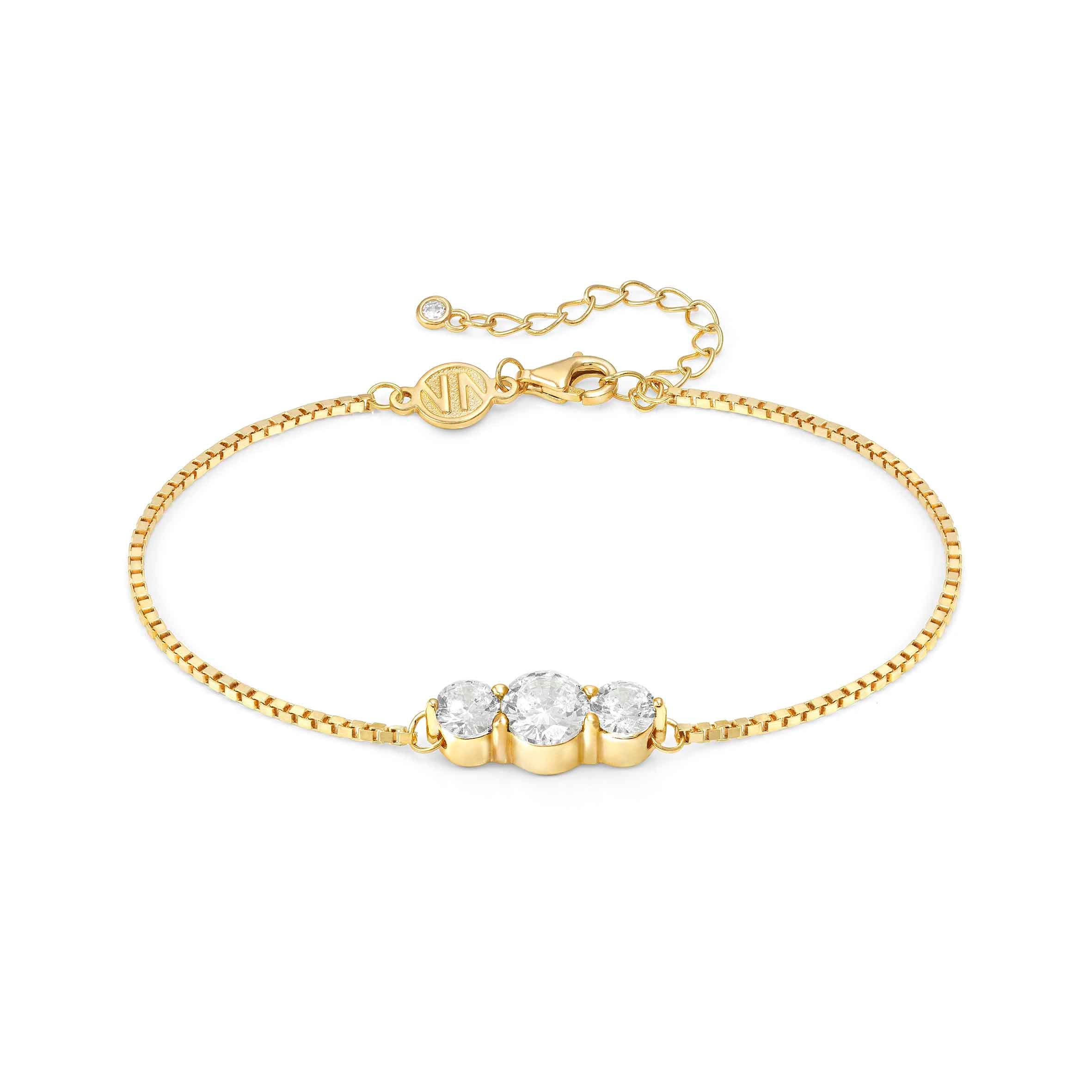 Nomination Bracciale Colour Wave con 3 pietre bianche