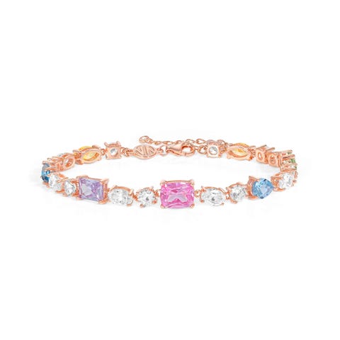 Armband Colour Wave mit vielen bunten Steinen Armband in 925er Silber mit Cubic Zirkonia