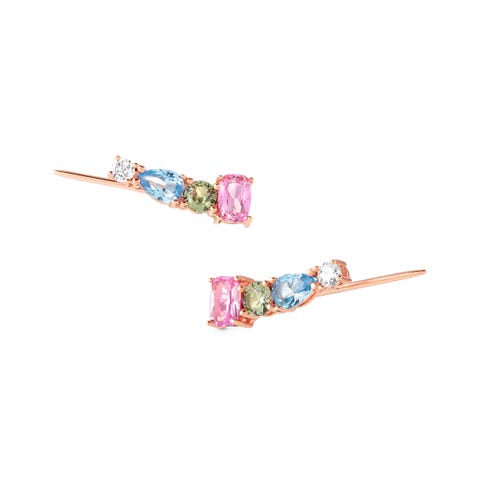 Orecchini Climber Colour Wave mix zirconi colorati Orecchini Colour Wave mix zirconi colorati