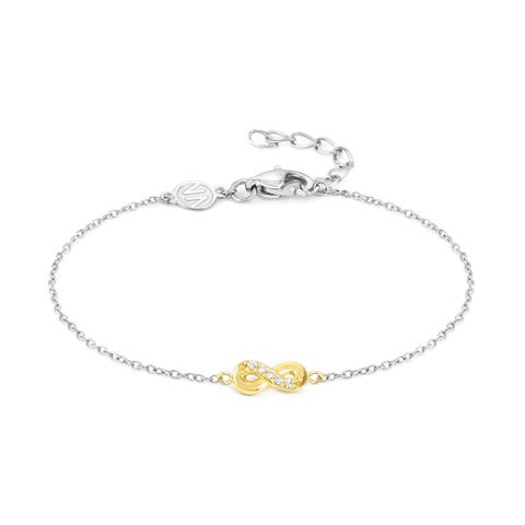 Pulsera MyTreasure Infinito en Oro y Diamantes Pulsera en Acero y Oro 750 con Diamantes Lab Grown