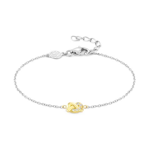 Pulsera MyTreasure Nudo en Oro y Diamantes Pulsera en Acero y Oro 750 con Diamantes Lab Grown
