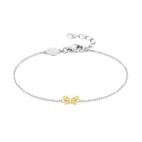Pulsera MyTreasure Mariposa en Oro y Diamantes Pulsera en Acero y Oro 750 con Diamantes Lab Grown