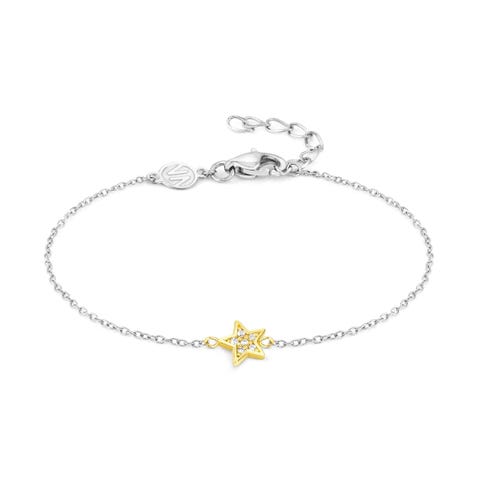 Pulsera MyTreasure Estrella en Oro y Diamantes Pulsera en Acero y Oro 750 con Diamantes Lab Grown