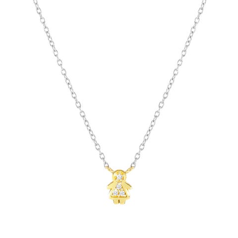 Collar MyTreasure Niña en Oro y Diamantes Collar en Acero y Oro 750 con Diamantes Lab Grown