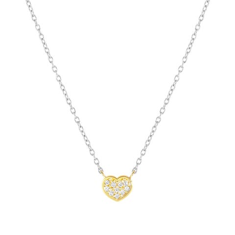Collar MyTreasure Corazón en Oro y Diamantes Collar en Acero y Oro 750 con Diamantes Lab Grown