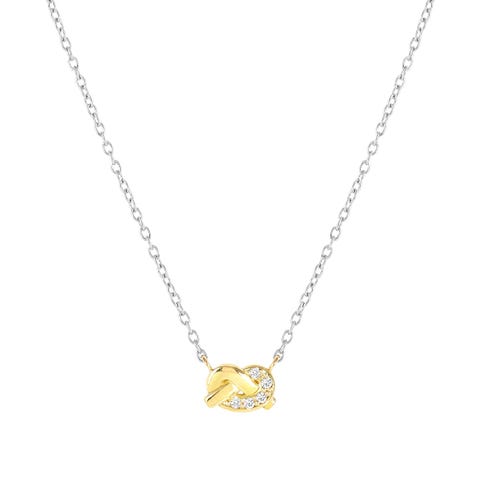 Collar MyTreasure Nudo en Oro y Diamantes Collar en Acero y Oro 750 con Diamantes Lab Grown