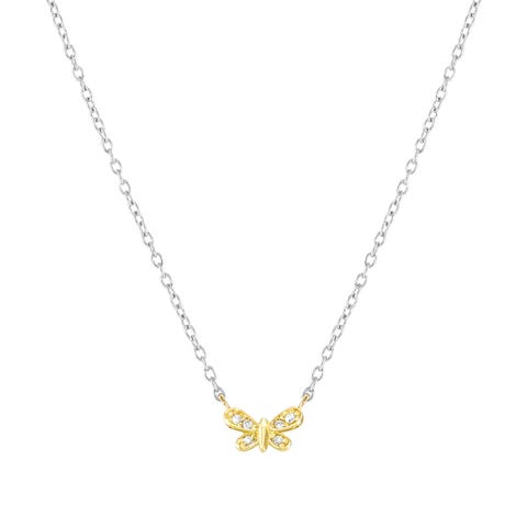 Collar MyTreasure Mariposa en Oro y Diamantes Collar en Acero y Oro 750 con Diamantes Lab Grown