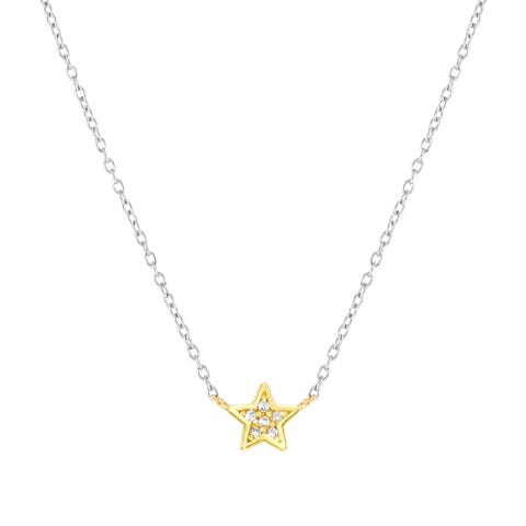 Collar MyTreasure Estrella en Oro y Diamantes Collar en Acero y Oro 750 con Diamantes Lab Grown