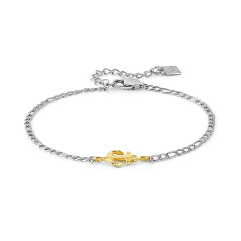 Bracciale Uomo Refined con Ancora Bracciale in acciaio 316/304 con Ancora in oro giallo 750 