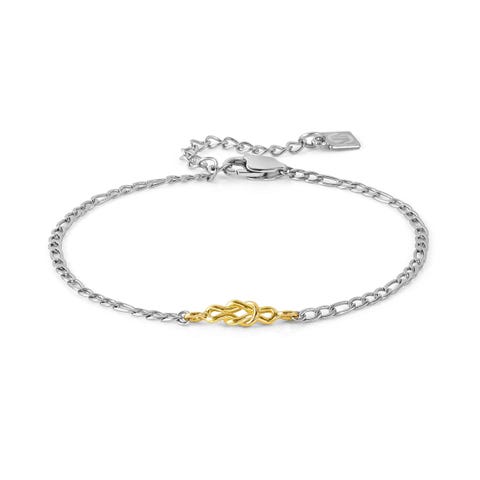 Pulsera  Uomo Refined con Nudo Pulsera en Acero 316/304 y Oro amarillo 750