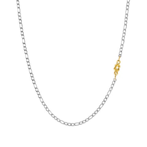 Collana Uomo Refined con Nodo Collana in acciaio 316/304 con Nodo in oro giallo 750