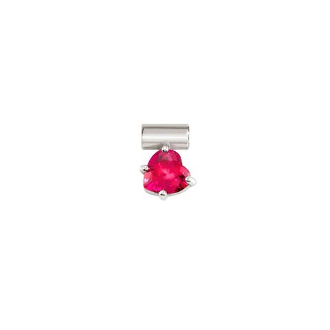 Ciondolo SeiMia con Cuore e Pietra Rossa Ciondolo con Zircone colorato in Argento
