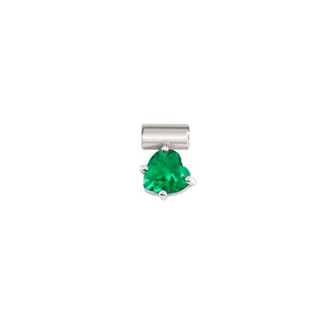 Ciondolo SeiMia con Cuore e Pietra Verde Ciondolo con Zircone colorato in Argento