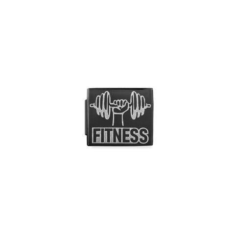 Link Composable GLAM Fitness Pvd noir Link en Acier avec Symbole et Inscription