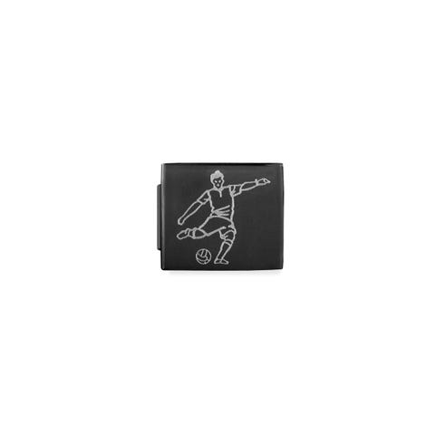 Composable GLAM Black PVD Link with Footballer Stainless steel Link with symbol in White enamel