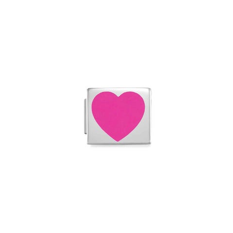 Link Composable GLAM Coeur Fucsia Link en acier et émail coloré