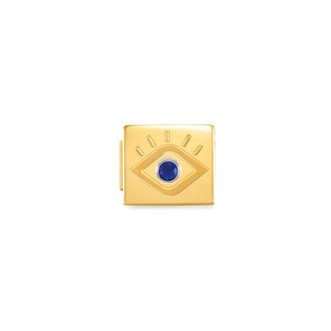 Link Composable GLAM Oeil de Dieu Link en acier avec finition en pvd doré et zircon