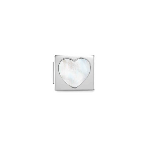 Link Composable GLAM Coeur Nacre Link en acier avec symbole d'amour