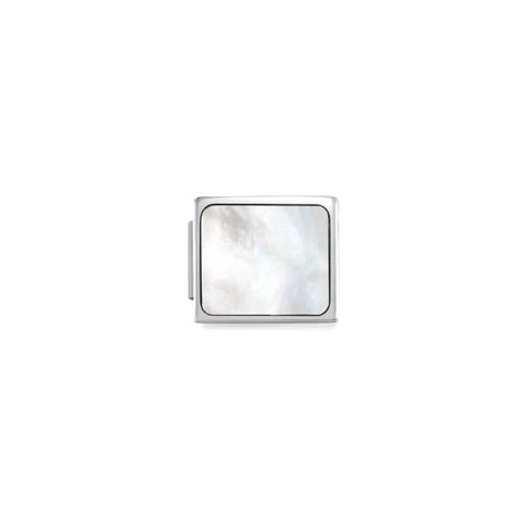 Link Composable GLAM Plaquette Nacre Link avec forme géométrique en acier