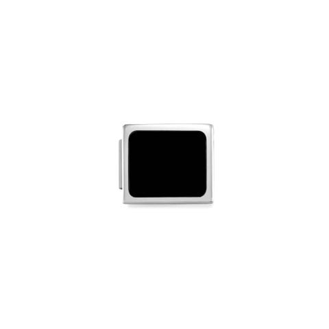 Link Composable GLAM Plaquette Onyx Link en acier avec résine noire
