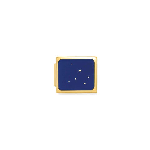 Link Composable GLAM Plaquette bleue Link avec symbole géométrique en acier et résine bleue