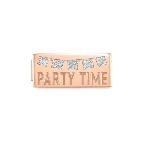 Composable Doppel Link GLAM Party Time Link in rosa PVD und Glitter