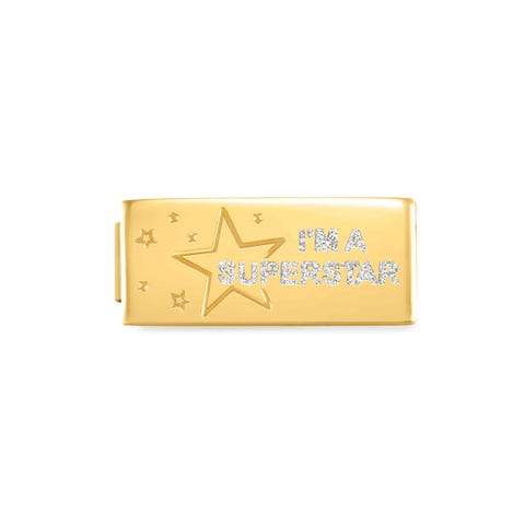 Double Composable GLAM Link, I’M A SUPERSTAR Link with Golden finish and text