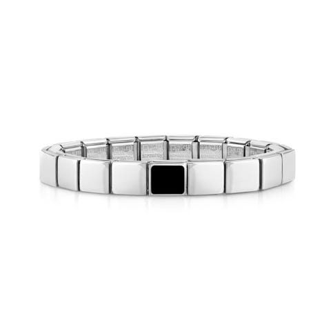 Bracelet Composable GLAM Carré Agate Noire Bracelet avec symbole géométrique