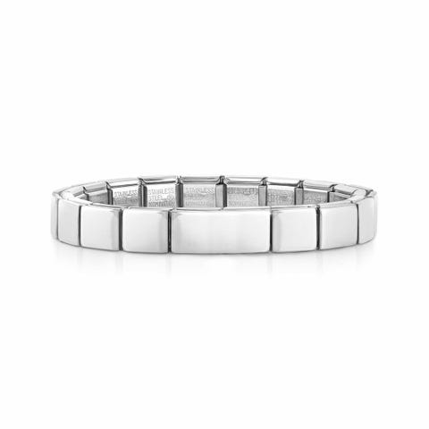 Composable Armband GLAM glatte Plakette Armband in Edelstahl mit doppelter gravierbarer Plakette
