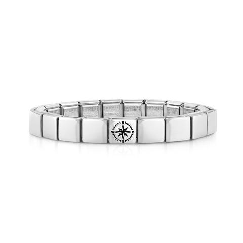 Bracciale Composable GLAM Rosa dei Venti Bracciale per Lui  in Acciaio