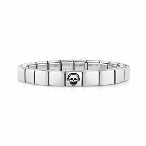 Bracelet Composable GLAM Crâne avec Écouteurs Bracelet avec symbole pour Lui