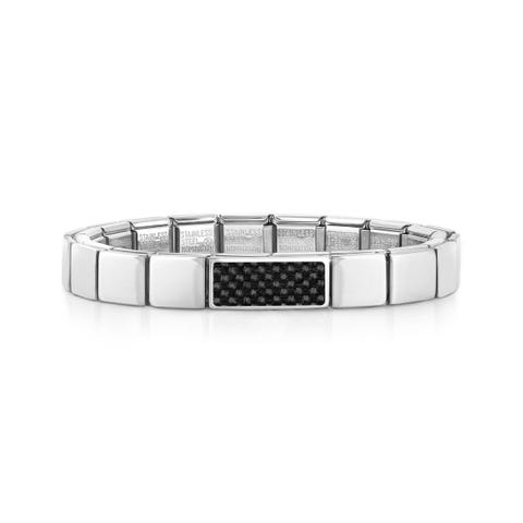 Composable GLAM bracelet, Double Carbon Stainless steel bracelet for Him
