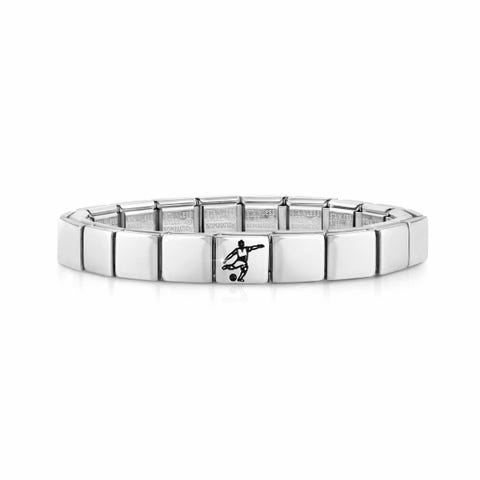 Bracelet Composable GLAM Footballeur Bracelet pour Lui en Acier
