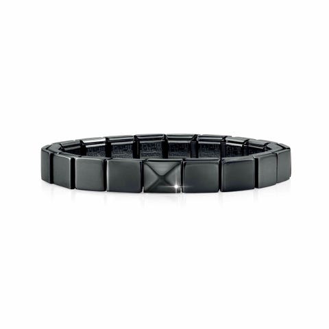 Composable GLAM Black bracelet with Pyramid Bracelet, Black finish for Him