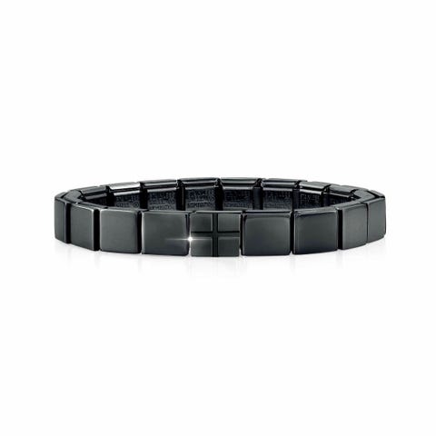 Bracelet Composable GLAM Noir avec Symboles Bracelet pour Lui avec finition PVD