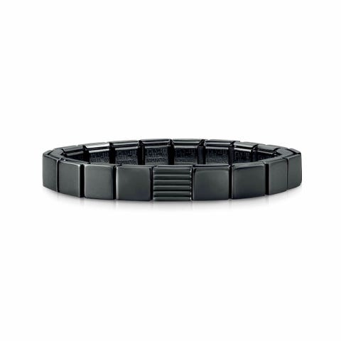 Bracelet Composable Glam Lignes avec pvd noir Bracelet en Acier pour Lui