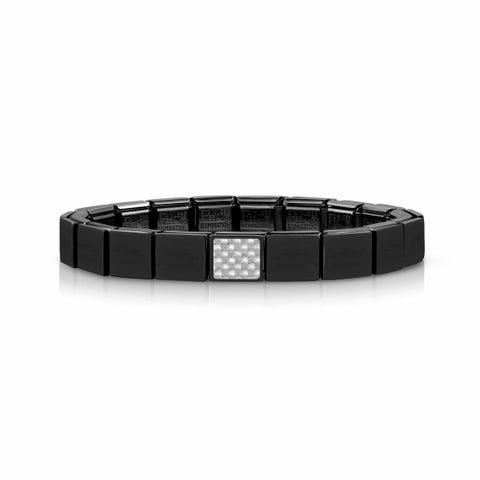 Bracelet Composable GLAM Noir avec Carbone Bijou Homme avec finition PVD