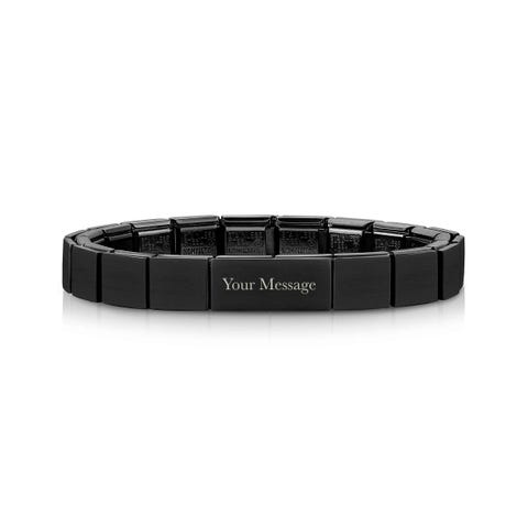 Composable GLAM Black bracelet, Engraving Plate Bracelet with PVD finish, Black
