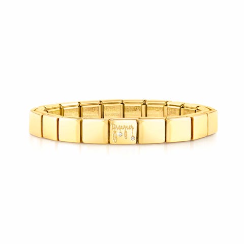 Composable GLAM bracelet, DREAMER Stainless steel bracelet with text and Cubic Zirconia